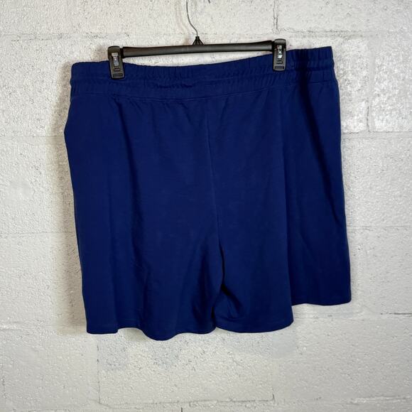 ID Ideology Plus Size Comfort Flow High Rise Shorts Bright TARTAN BLUE  3X - Picture 6 of 8